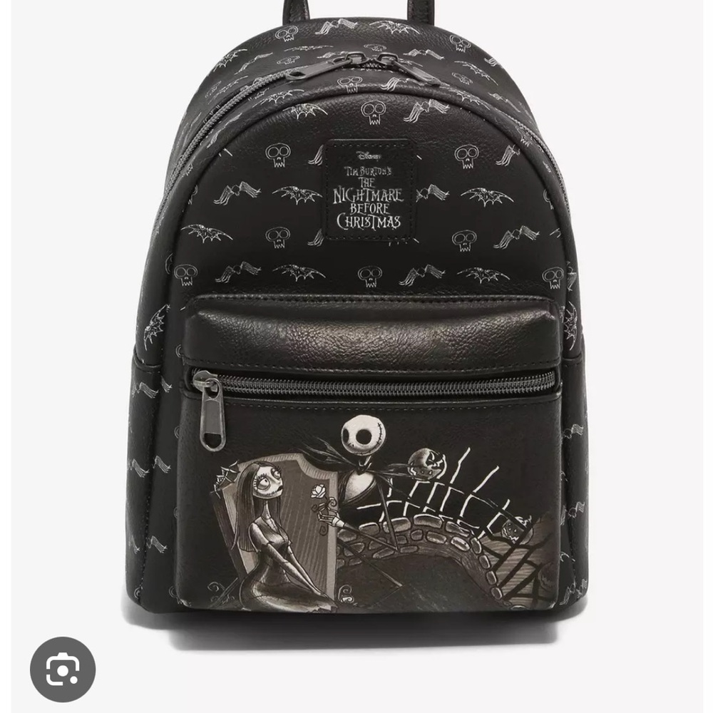 Loungefly The Nightmare Before Christmas Jack & Sally Graveyard Mini Backpack
